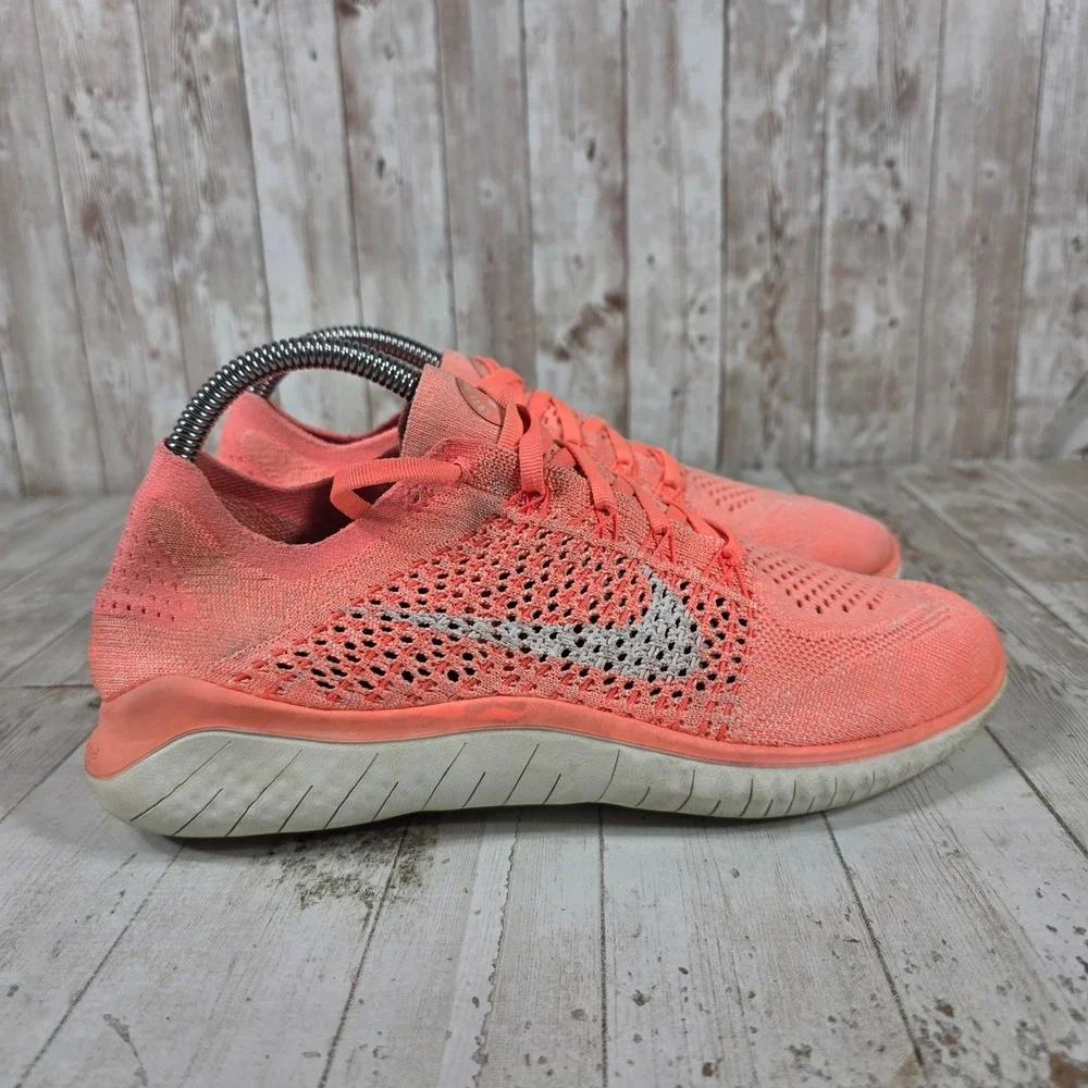 Nike Free RN Flyknit 2018 Womens 9.5 Crimson Pulse Pink Running Shoes 942839-801